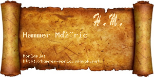 Hammer Móric névjegykártya